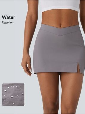 HALARA Gray Water-Repellent Mini Skirt